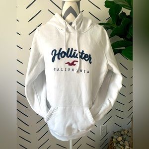 Hollister California White Hooded Sweatshirt